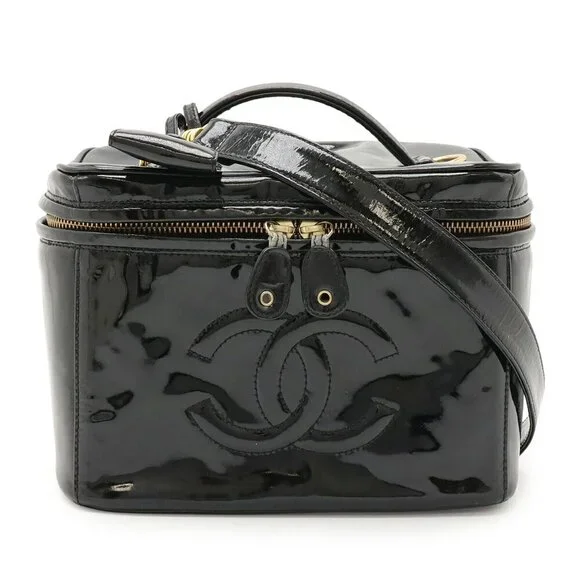 CHANEL Black Leather Logo Pouch - Picture 2 of 10